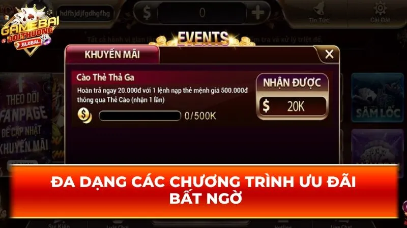 Đa dạng các chương trình ưu đãi bất ngờ