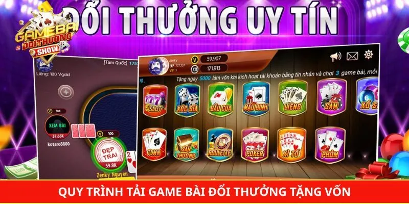Quy trình tải game bài đổi thưởng tặng vốn và kích hoạt tài khoản