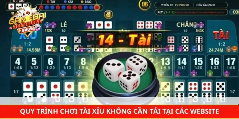 Quy trình chơi tài xỉu không cần tải tại các website xanh chín